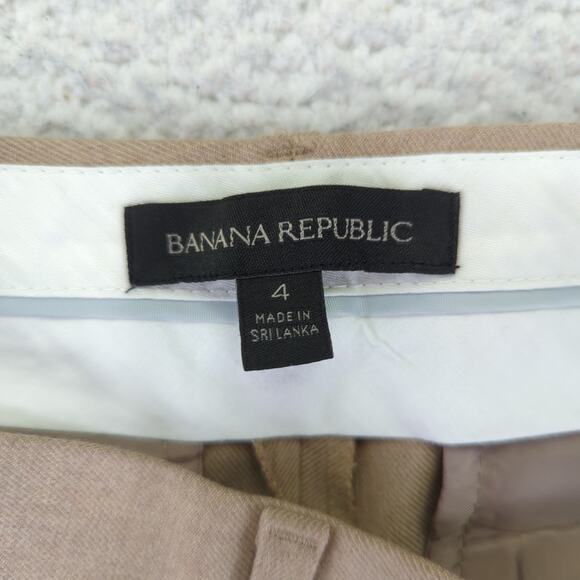 Banana Republic Ryan Straight Trouser Dress Pants Khaki Stretch 876860 Women's 4 - Picture 7 of 9